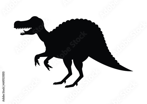 Spinosaurus Dinosaur Silhouette Vector Isolated on White Background