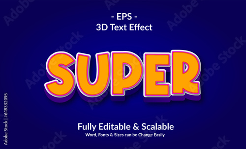 Fototapeta Naklejka Na Ścianę i Meble -  Super 3D Text Style Effect with Fully Editable & Scalable 