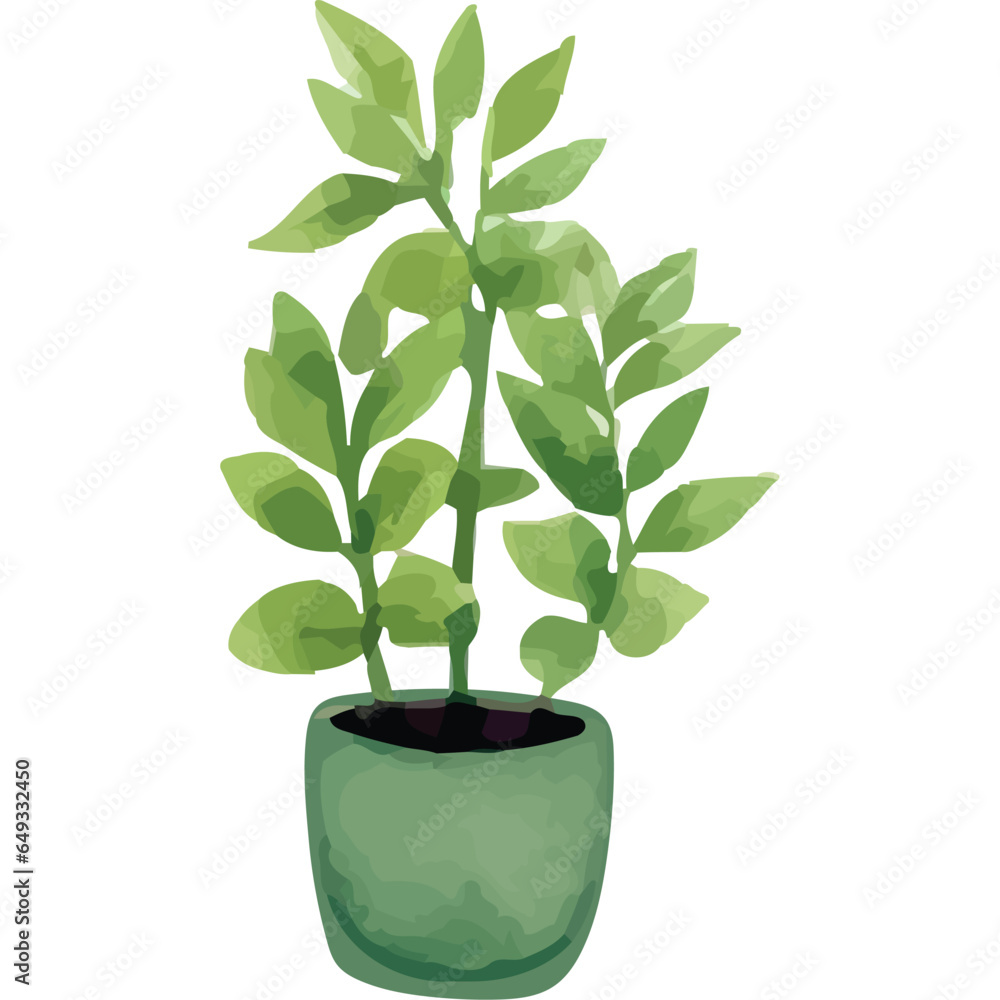 houseplant in green pot icon