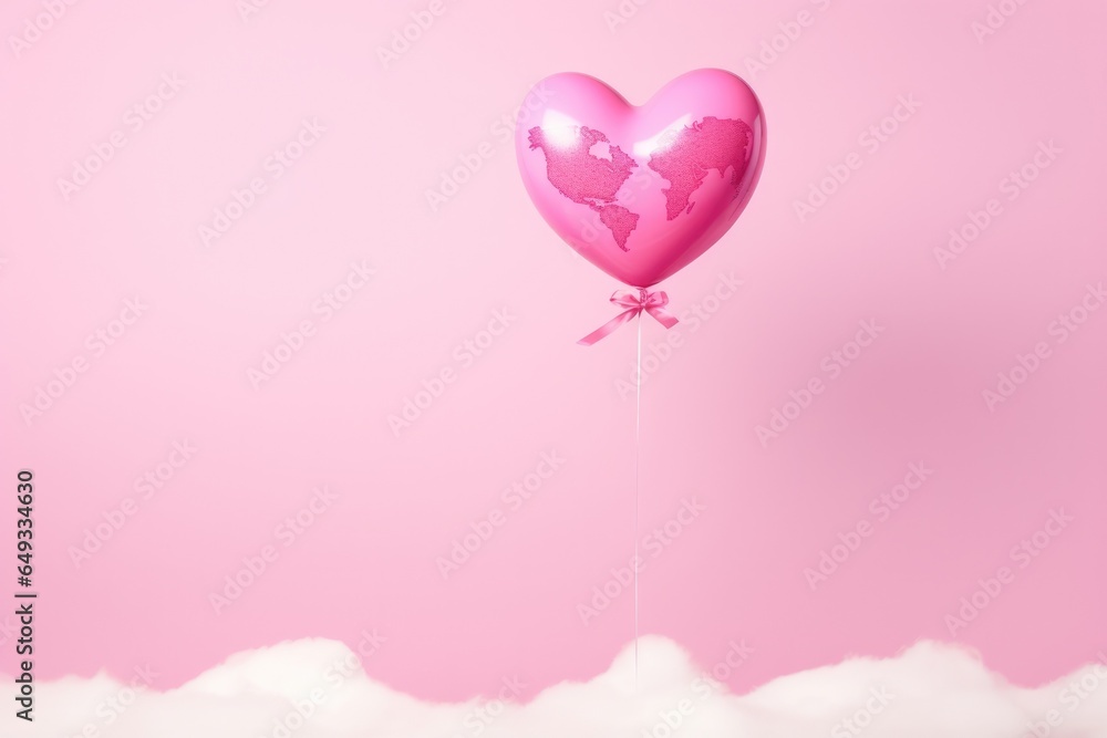 A heart-shaped balloon floating in the air