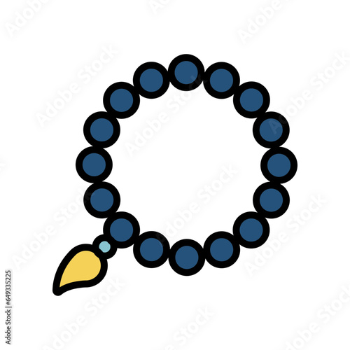 Ramadan icon filled outline Bead, eid, fasting, islam, muslim, pray, ramadan icon. Rosary religious accessories Tasbeeh, Tasbih zikir dua, islamic beads Prayer ropes Vector illustration design