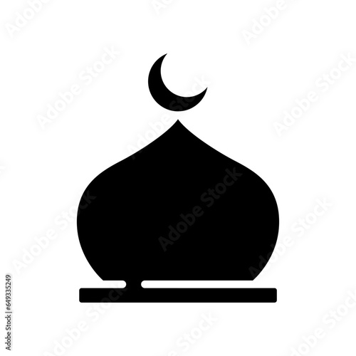 Muslim mosque domes icon. islamic worship place, islam prayer room for Religion and Ramadan symbol for web mobile. Moslem Praying in Filled style. Vector illustration Design
