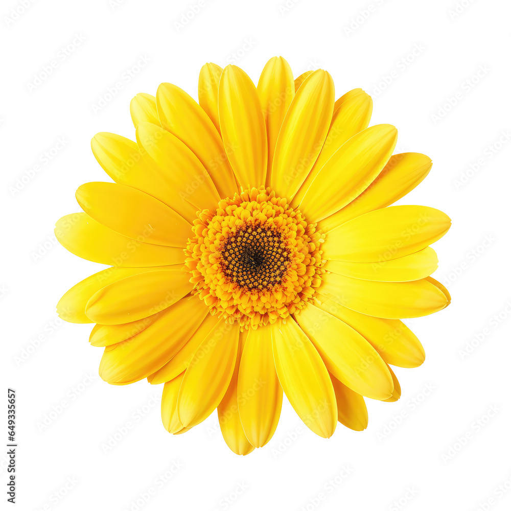 yellow daisy flower isolated on white