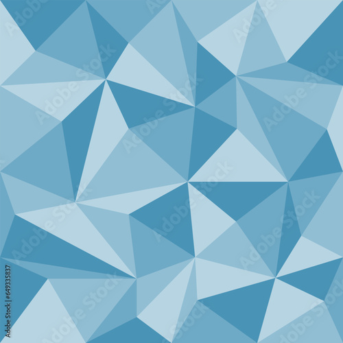 Abstract blue geometric seamless pattern with triangles, vector