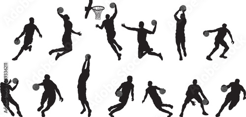set of silhouettes of basketball player Victor file 