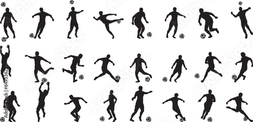 set of silhouettes of people football player vector file 