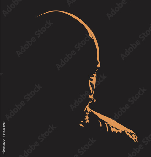 silhouette of a Old man