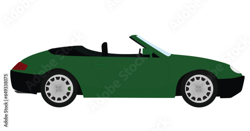 Green sport car. vector illustration