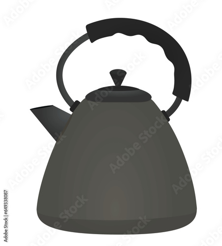 Metal tea pot. vector illustration