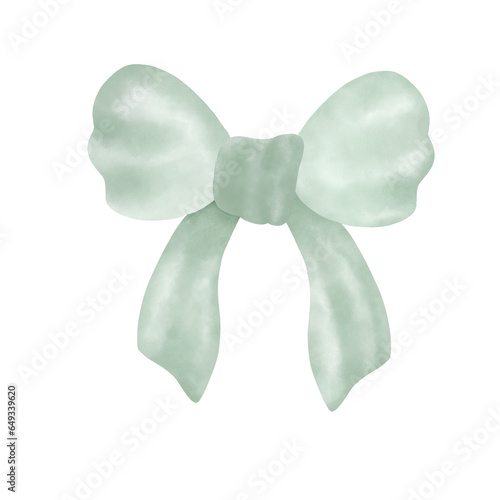 green bow isolated on white background