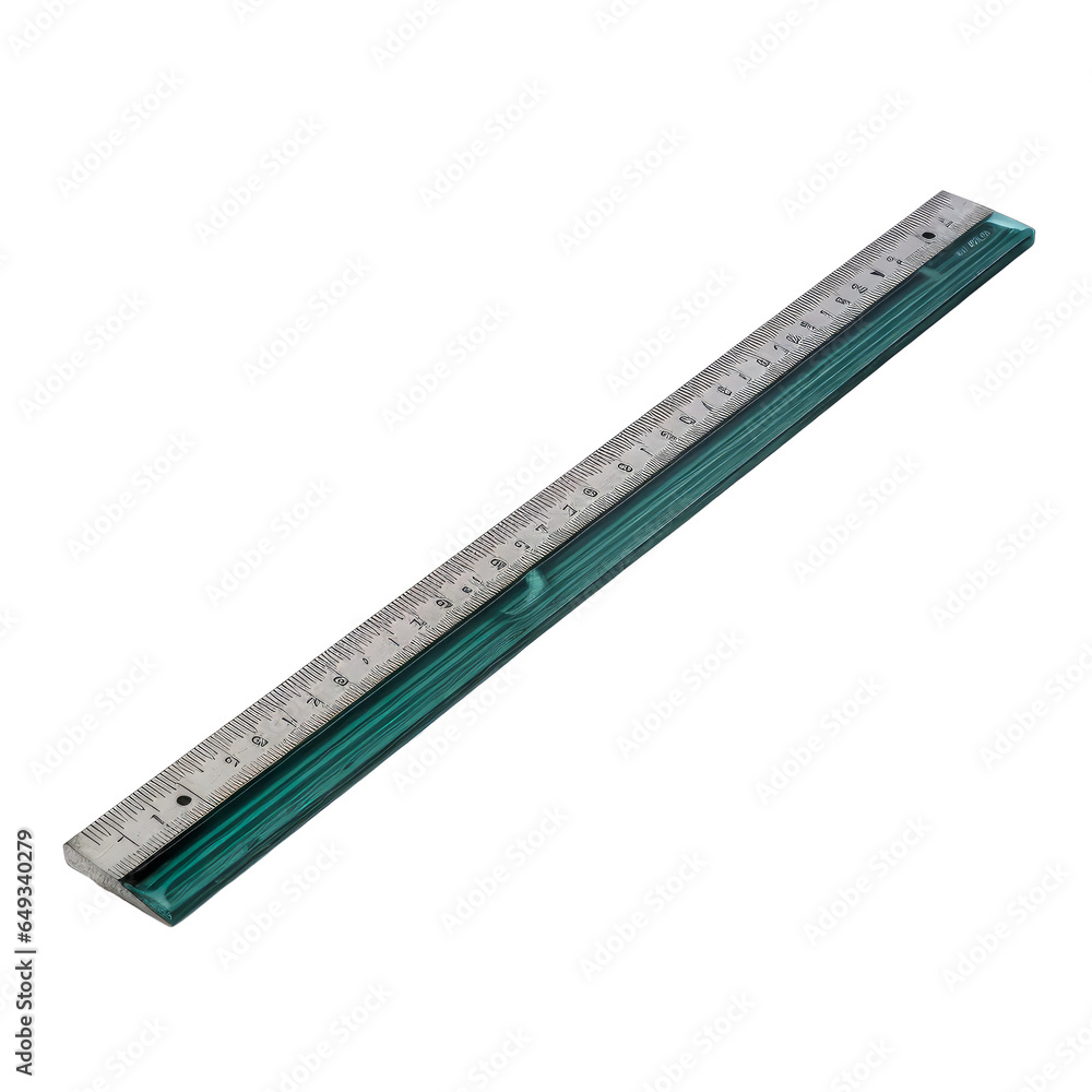 Ruler isolated on a transparent background. Concept of stationery.