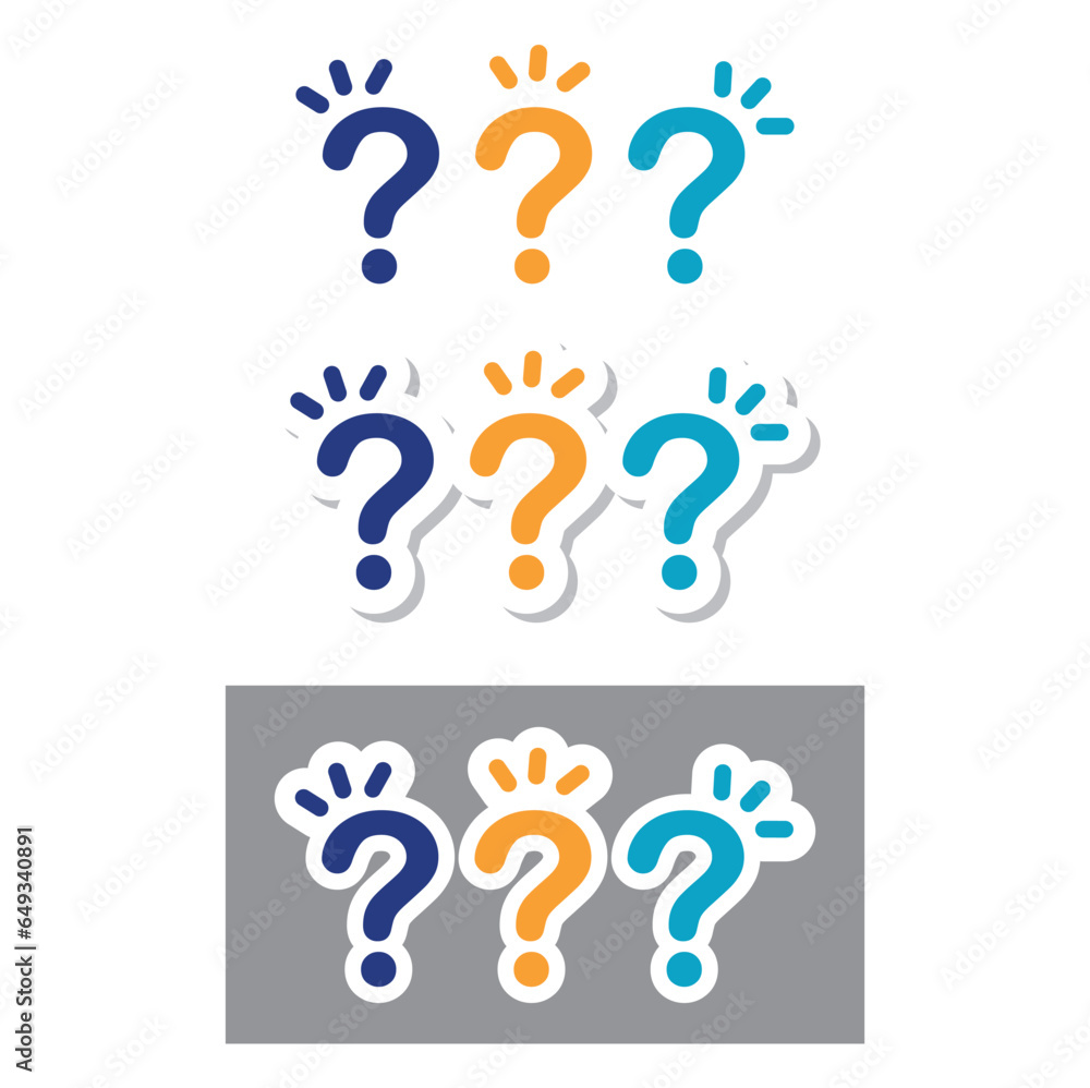 Group of 3 question marks, icon, vector. Group of 3 question marks, icon, vector.