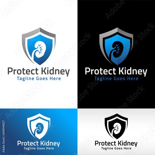 protect kidney logo design vector illustration