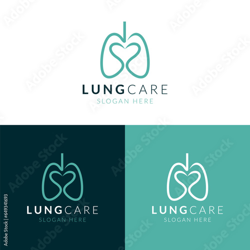 lung health logo design vector illustration