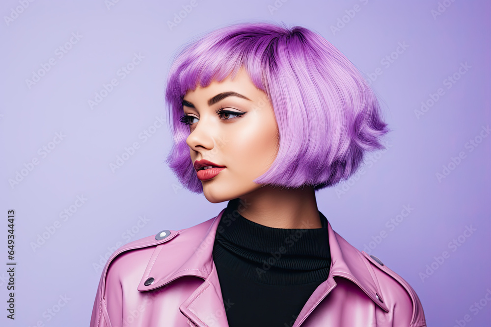 portrait of a woman with short hair, healthy hair banner portrait of a woman with short hair, healthy hair banner