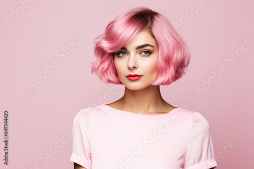 portrait of a woman with short hair, healthy hair banner 