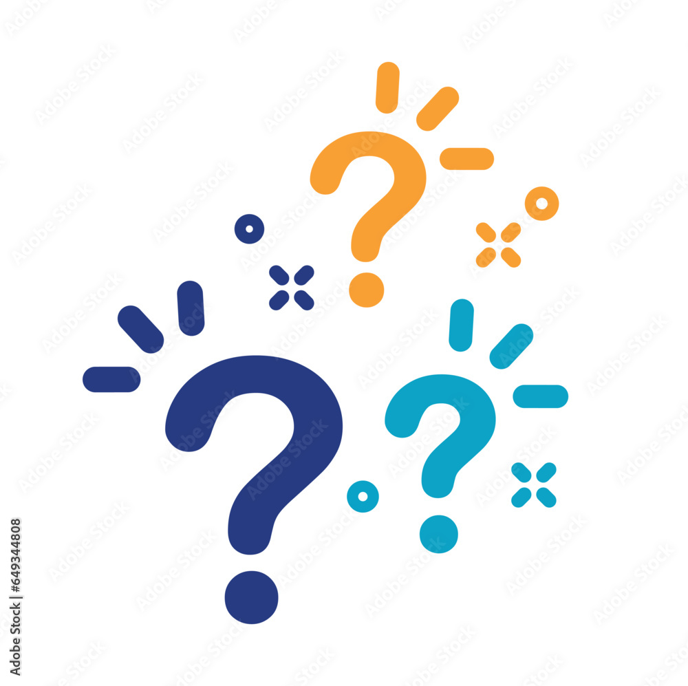 Group of 3 question marks, icon, vector. Group of 3 question marks, icon, vector.