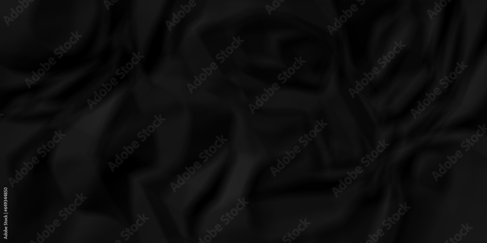 Dark crumple black paper wrinkled poster template ,blank glued creased paper texture background. black paper crumled backdrop background. used for cardboard and clarkboard. - obrazy, fototapety, plakaty 