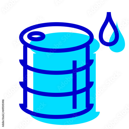 エネルギー、ドラム缶を表す2色スタイルのアイコン