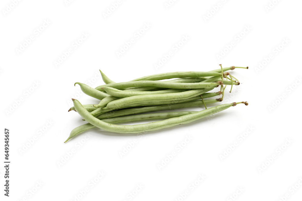 Fresh needle beans on white background Fresh needle beans on white background