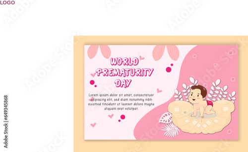 banner template World Prematurity day health care pregnancy aware breast cancer month