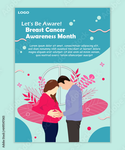 Poster template mother health aware breast cancer month