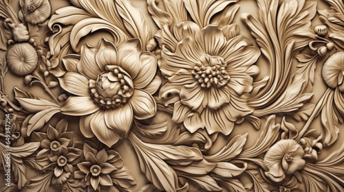 vintage floral decoration texture background 3d