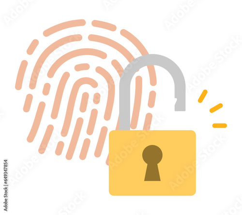 指紋と南京錠のアイコン