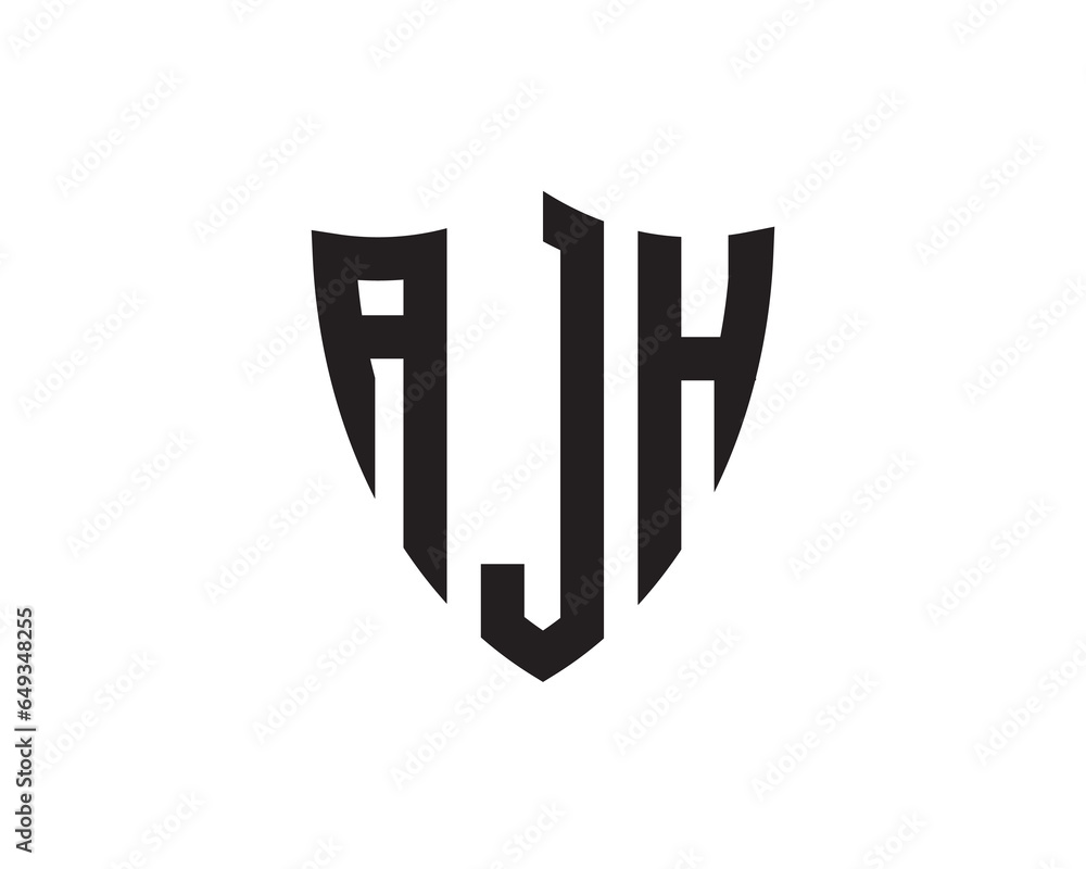 AJH letter logo design. Initial letter monogram on white background.logo template. Alphabet letter icon. AJH letter logo design. Initial letter monogram on white background.logo template. Alphabet letter icon.