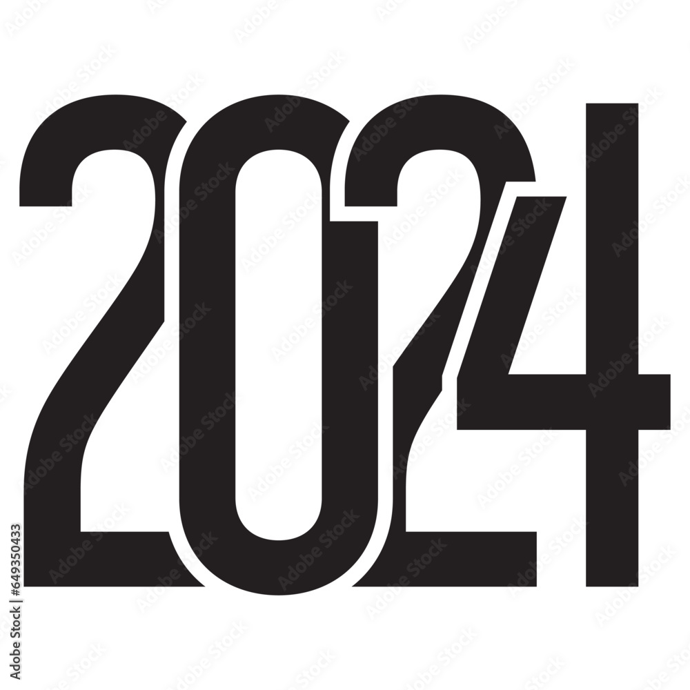 2024, ano 2024, feliz ano novo 2024, 2024 vetor, 2k24, Stock Vector