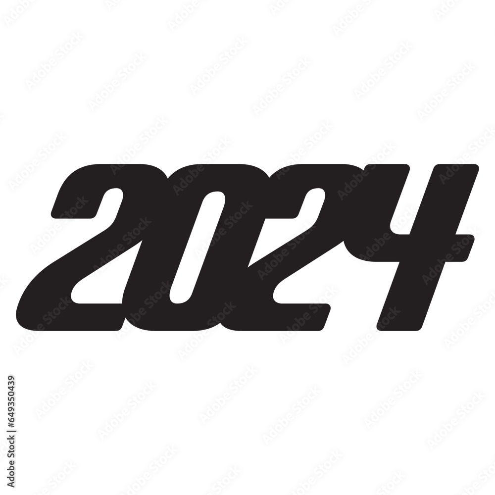 2024, ano 2024, feliz ano novo 2024, 2024 vetor, 2k24, Stock Vector