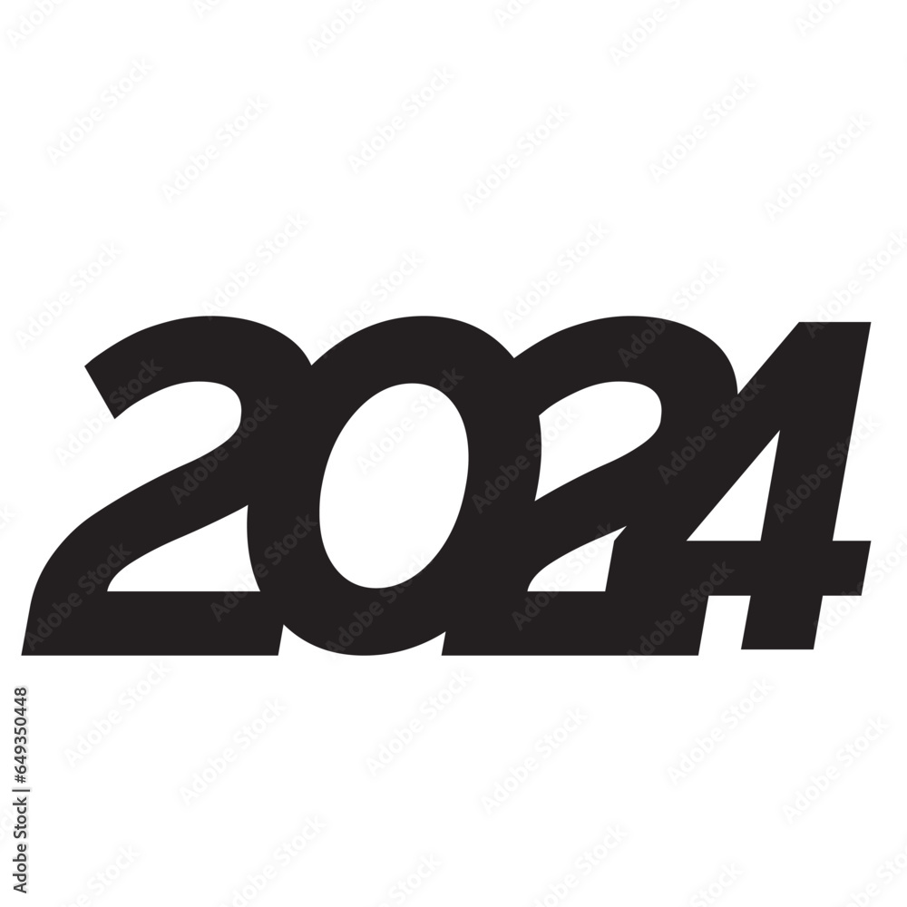 2024, ano 2024, feliz ano novo 2024, 2024 vetor, 2k24, Stock Vector