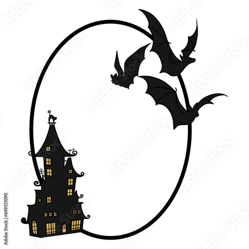 Haunted House Oval Frame