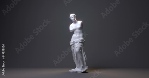 Venus de Milo in a 3D animation photo