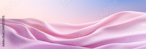 Beautiful silk pastel pink violet white cloth floating flying in the air. Mock up template for product presentation