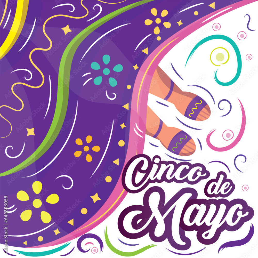 Traditional mexican dress Cinco de mayo poster Vector