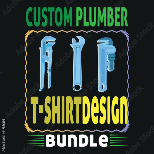 custom plumber t-shirt design bundle