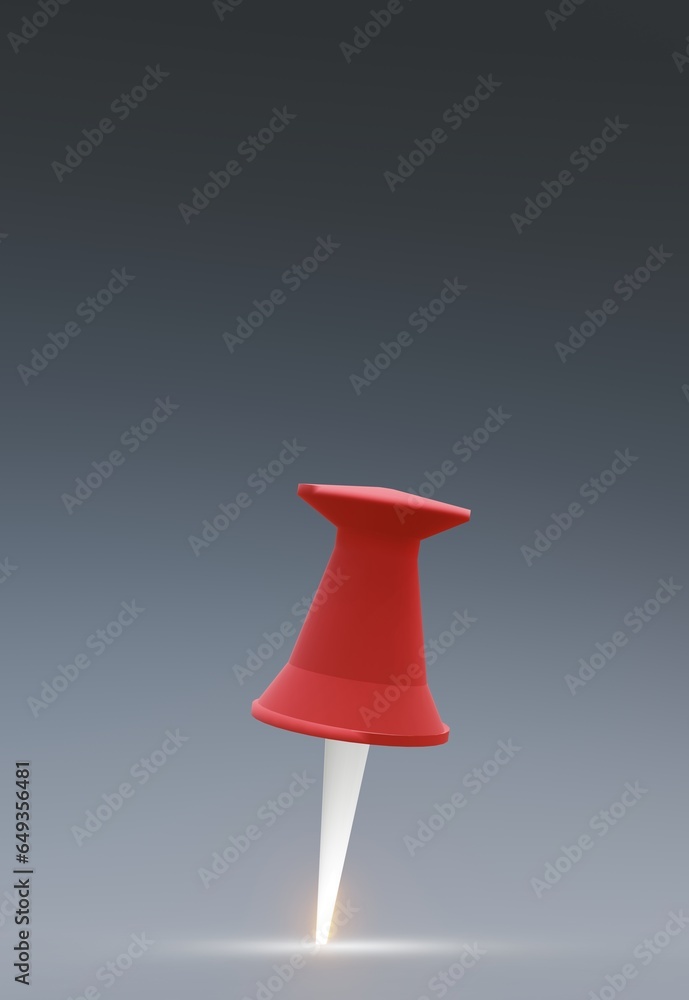 Fototapeta premium 3D illustration ,magnifying needle object with cool elegant black background