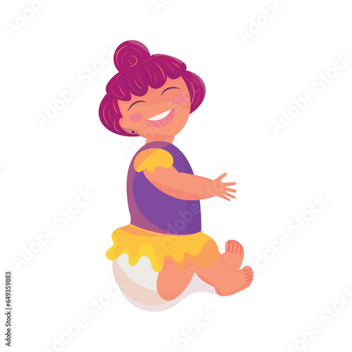 Isolated happy toddler cartoon with a diaper Vector