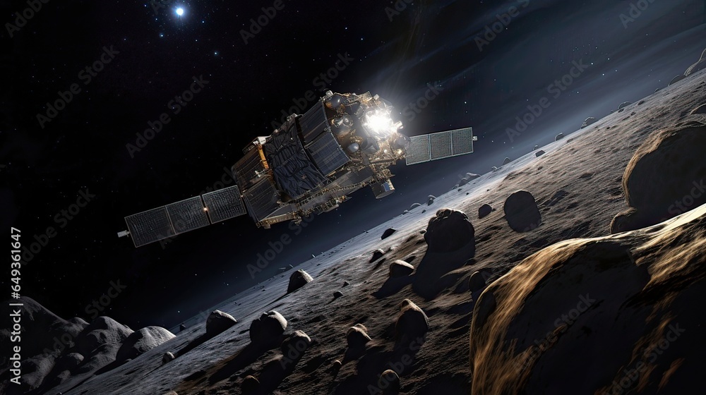 Asteroid sample retrieval, cosmic exploration, space research, astronomical revelation. Generated by AI. Asteroid sample retrieval, cosmic exploration, space research, astronomical revelation. Generated by AI.