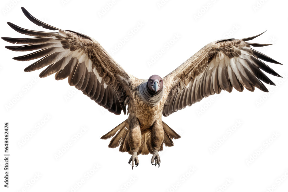King Vulture bird that scavenger isolated on transparent background, raptors animal wildlife and habitat concept, Environmental Conservation. - obrazy, fototapety, plakaty 