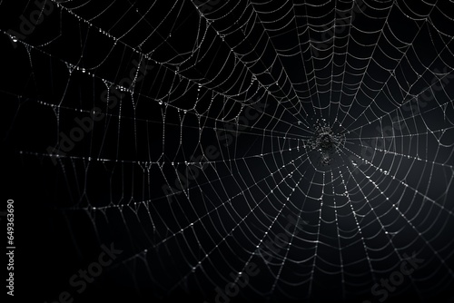Spider's Web on Black Background