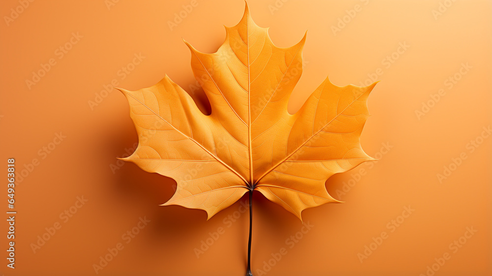 Dry fallen maple tree leaves isolated on pastel color background. Minimalist style. Setting out the position of the leaf gives an empty space on the background for presentation. Dry fallen maple tree leaves isolated on pastel color background. Minimalist style. Setting out the position of the leaf gives an empty space on the background for presentation.
