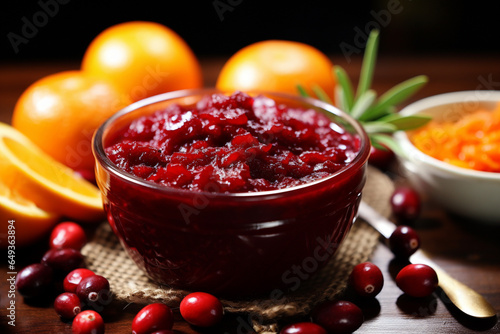 Fresh Cranberry Sauce In A Bowl