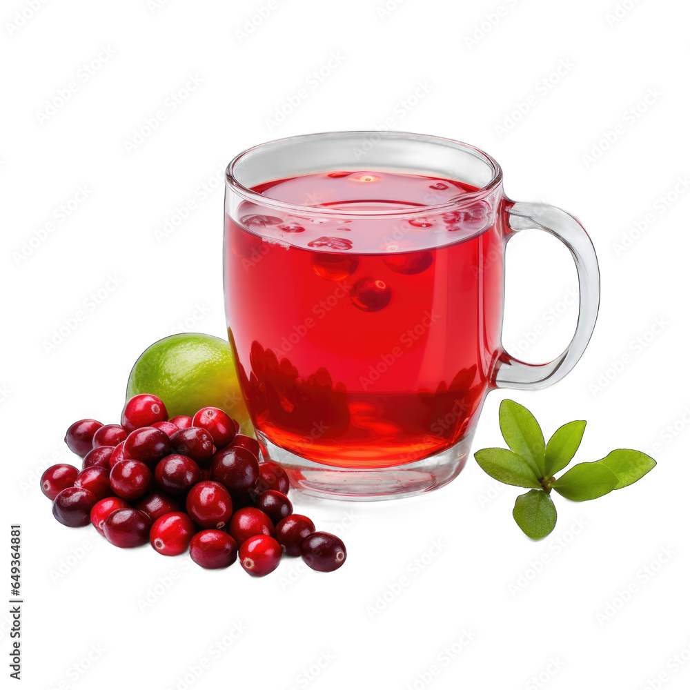 Cranberry Tea isolated on transparent background Cranberry Tea isolated on transparent background