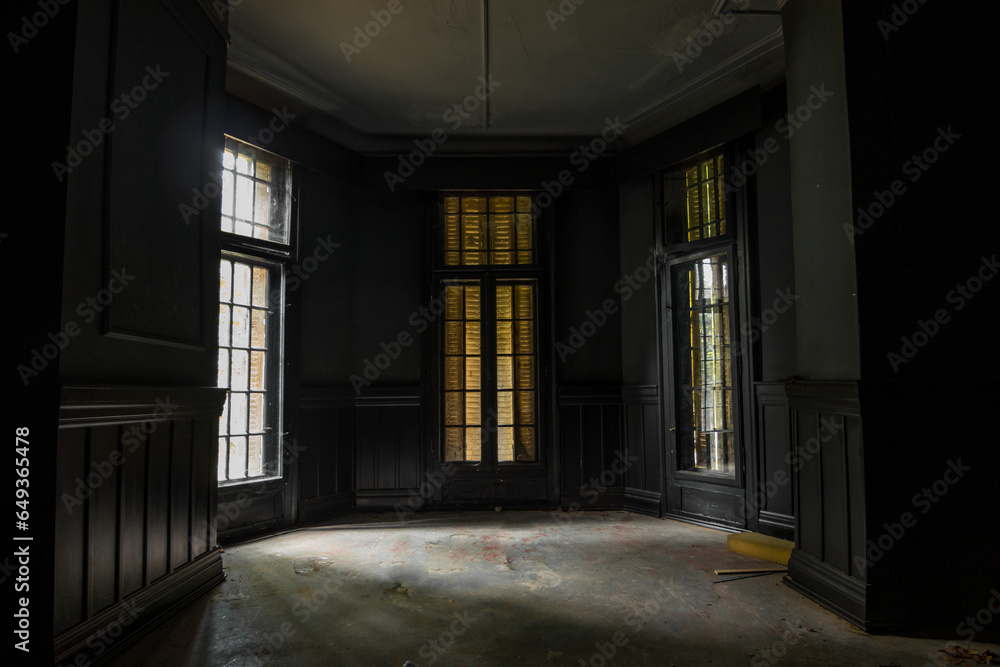 Inside the black abandoned villa