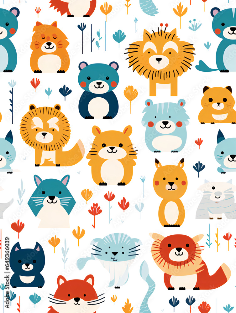Pattern of funny cartoon animals
Pattern of funny cartoon animals