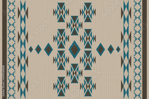 Seamless tribal vector pattern. with coarse yarn texture
