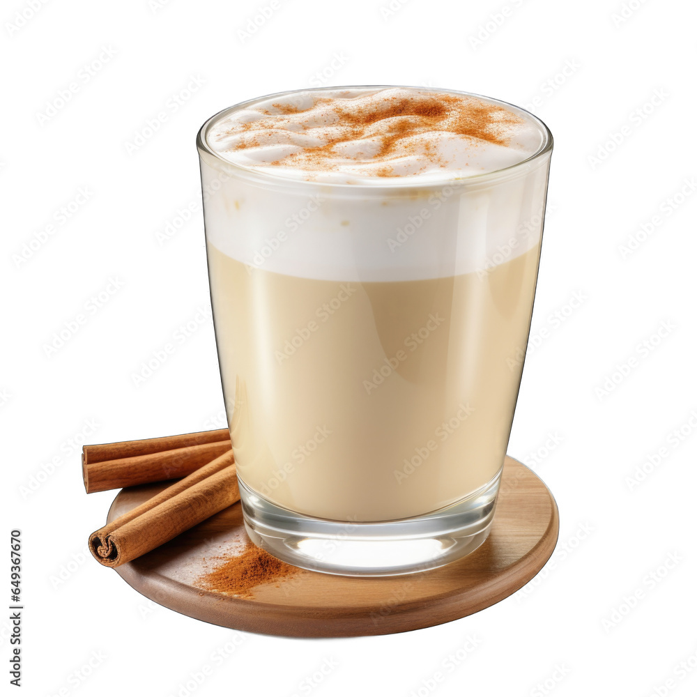 Eggnog Latte with a Twist isolated on transparent background Eggnog Latte with a Twist isolated on transparent background