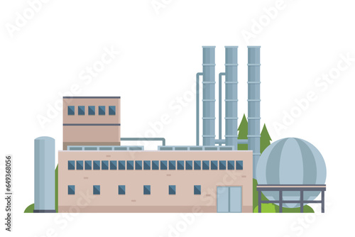 Vector illustration of factory buildings flat design and front view for your design	
